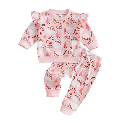 Christmas Vibes Pink Baby Set