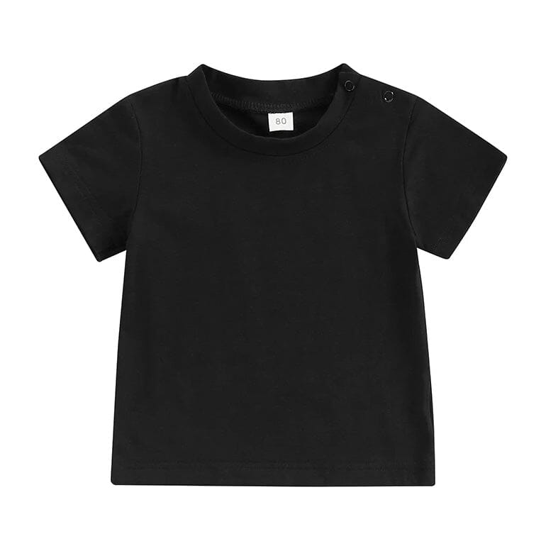 Solid Snap Buttons Toddler Tee