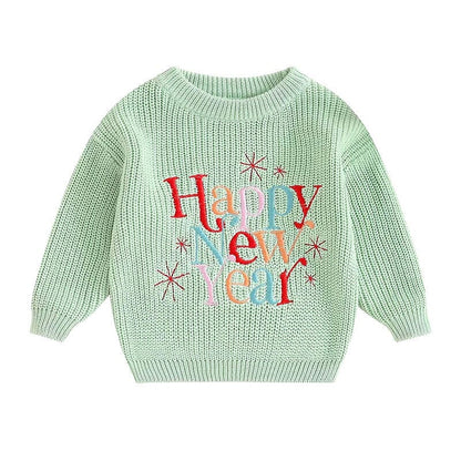Happy New Year Knit Baby Sweater