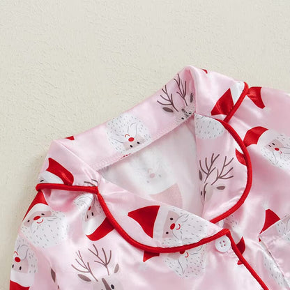 Santa And Reindeer Toddler Pajama Set