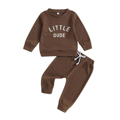 Little Dude Waffle Toddler Set
