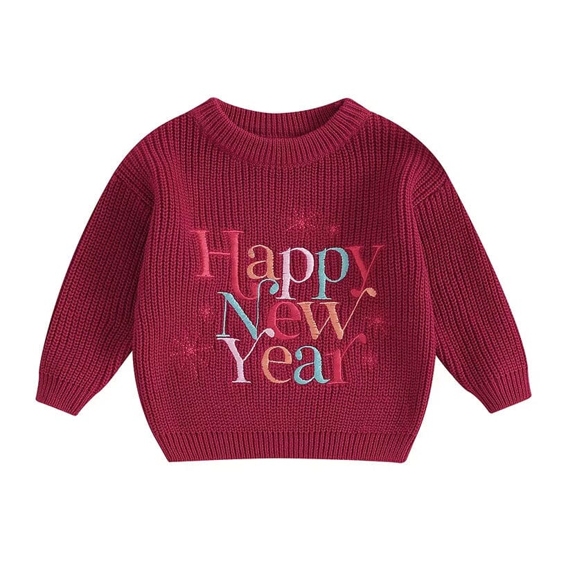 Happy New Year Knit Baby Sweater