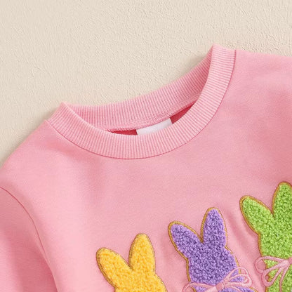 Long Sleeve Easter Flared Pants Toddler Set