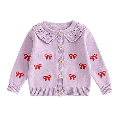 Knitted Bow Toddler Cardigan