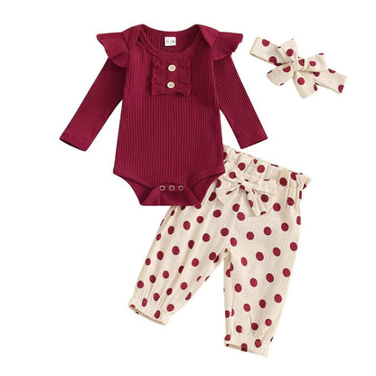 Long Sleeve Polka Dot Baby Set