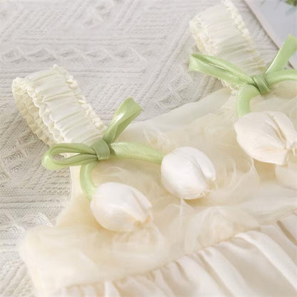 Sleeveless Tulip Ruffled Toddler Dress