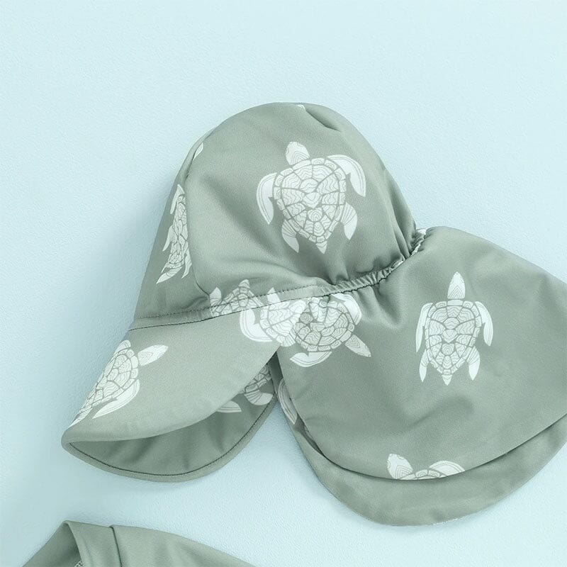 Long Sleeve Turtle Zipper Baby Swimsuit