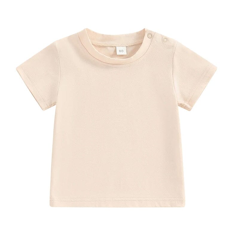 Solid Snap Buttons Toddler Tee