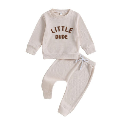 Little Dude Waffle Toddler Set