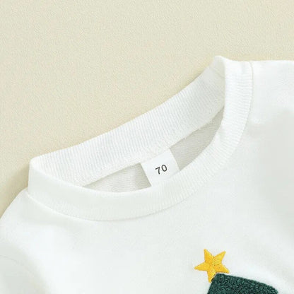 Christmas Tree Solid Pants Baby Set