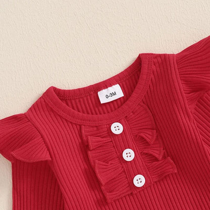 Long Sleeve Plaid Skirt Baby Set