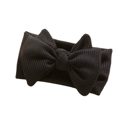 Solid Waffle Big Bow Headband
