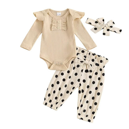 Long Sleeve Polka Dot Baby Set