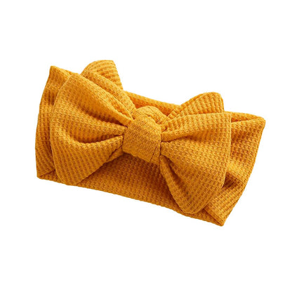 Solid Waffle Big Bow Headband