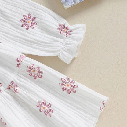 Long Sleeve Floral Toddler Dress