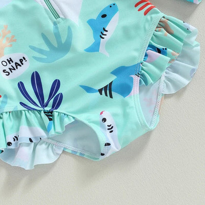 Long Sleeve Marine Life Toddler Swimsuit