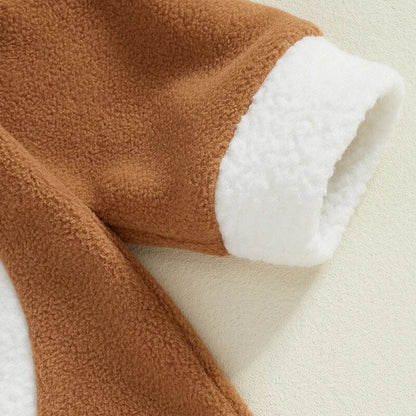 Reindeer Zipper Hooded Baby Jumpsuit Costume