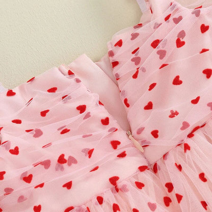 Valentine's Day Pink Hearts Toddler Dress