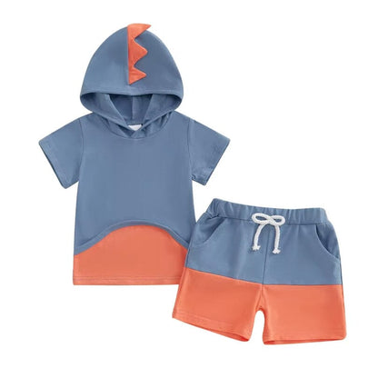 Short Sleeve Dino Hooded Toddler Set