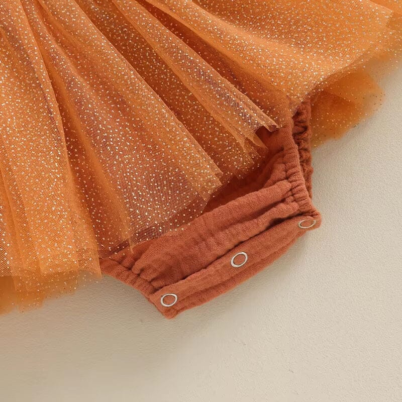 Long Sleeve Layered Tulle Baby Romper