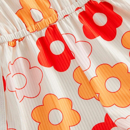 Straps Floral Toddler Romper