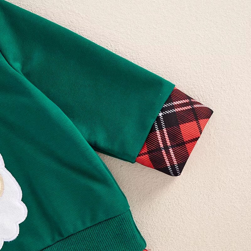 Long Sleeve Plaid Santa Baby Sweatshirt