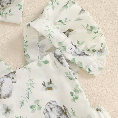 Bunny Leaves Baby Romper