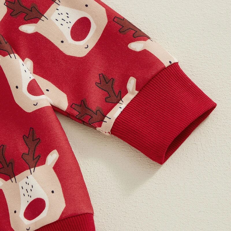 Long Sleeve Christmas Reindeer Baby Set