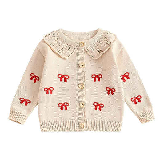 Knitted Bow Toddler Cardigan