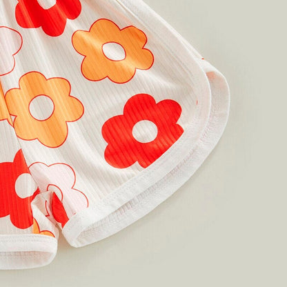 Straps Floral Toddler Romper