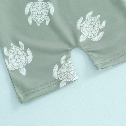 Long Sleeve Turtle Zipper Baby Swimsuit