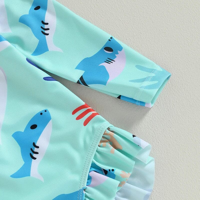 Long Sleeve Marine Life Toddler Swimsuit