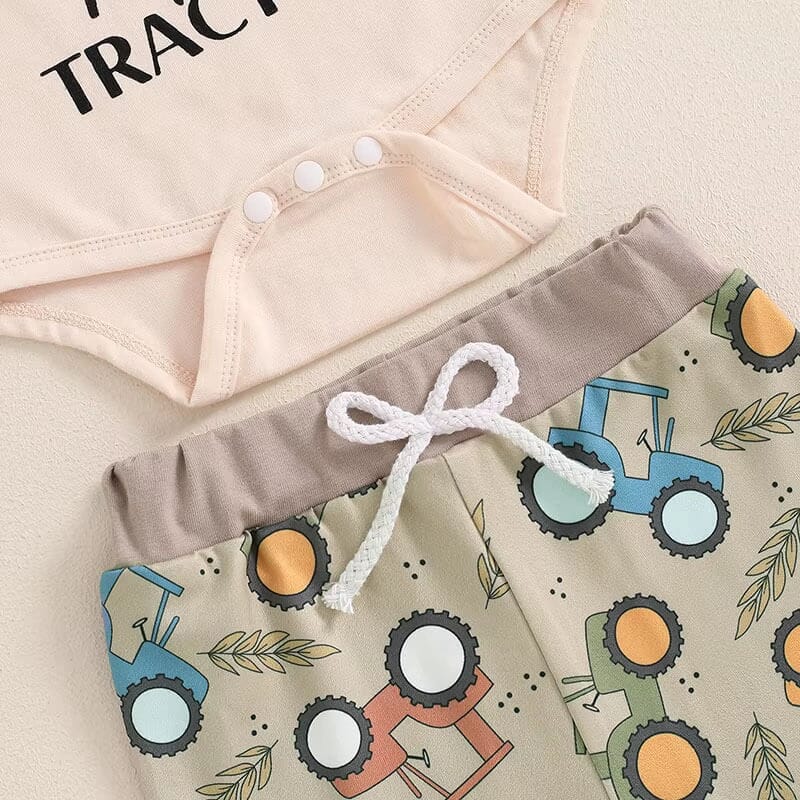 Long Sleeve Papa's Tractor Baby Set