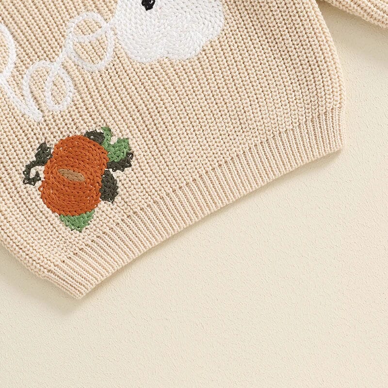 Halloween Boo Knit Baby Sweater