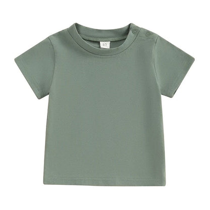 Solid Snap Buttons Toddler Tee