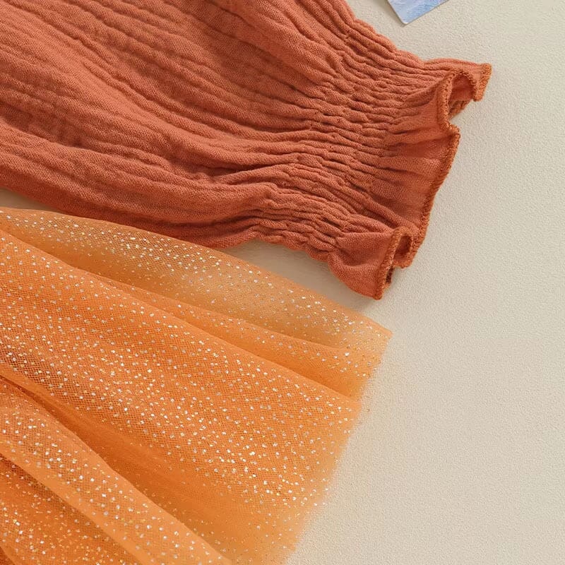 Long Sleeve Layered Tulle Baby Romper