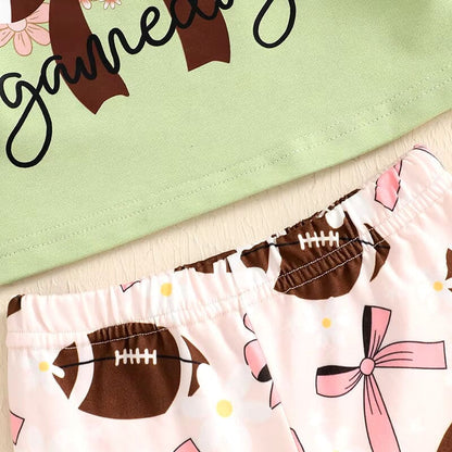 Game Day Football Flared Pants Toddler Set