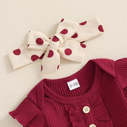 Long Sleeve Polka Dot Baby Set