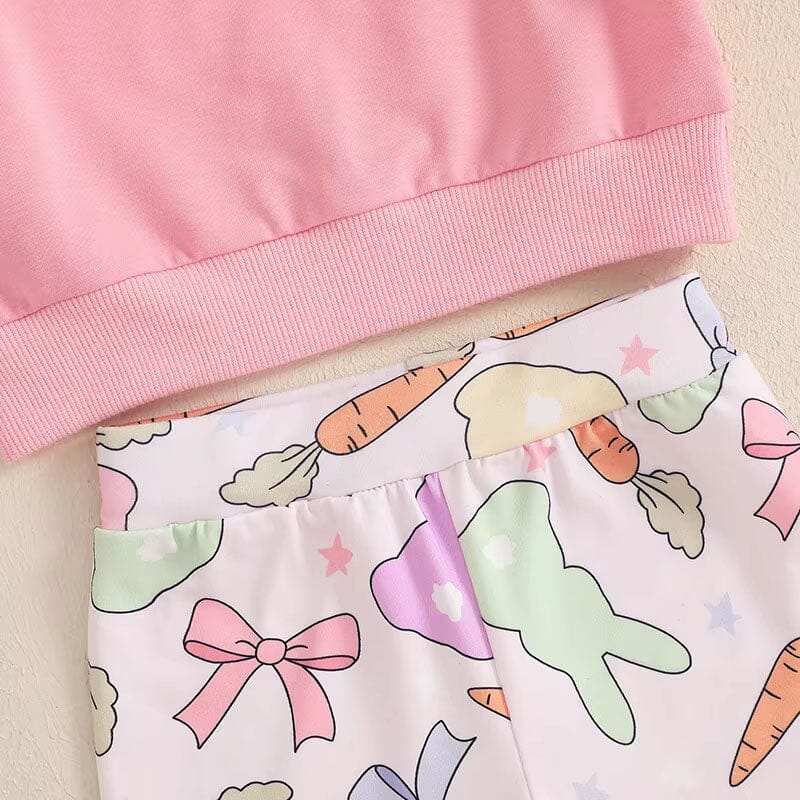 Long Sleeve Easter Flared Pants Toddler Set