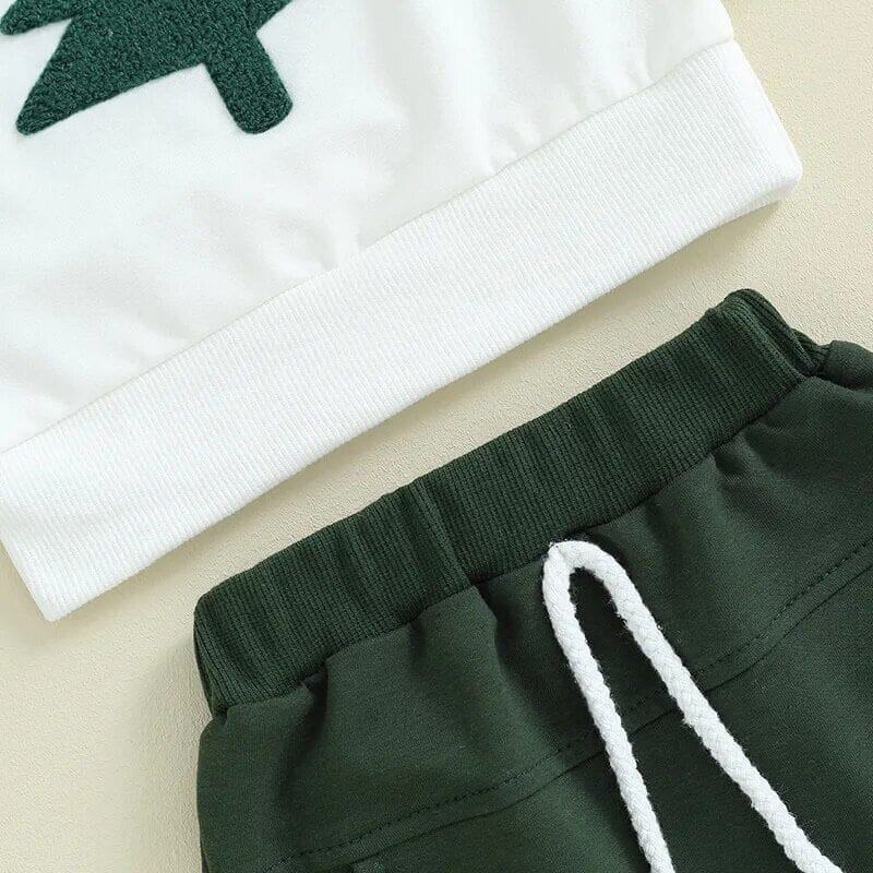 Christmas Tree Solid Pants Baby Set
