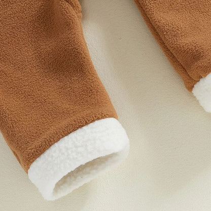 Reindeer Zipper Hooded Baby Jumpsuit Costume