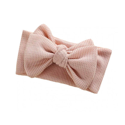 Solid Waffle Big Bow Headband