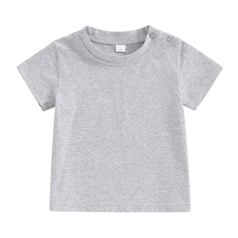 Solid Snap Buttons Toddler Tee