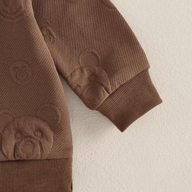 Long Sleeve Solid Bear Baby Set