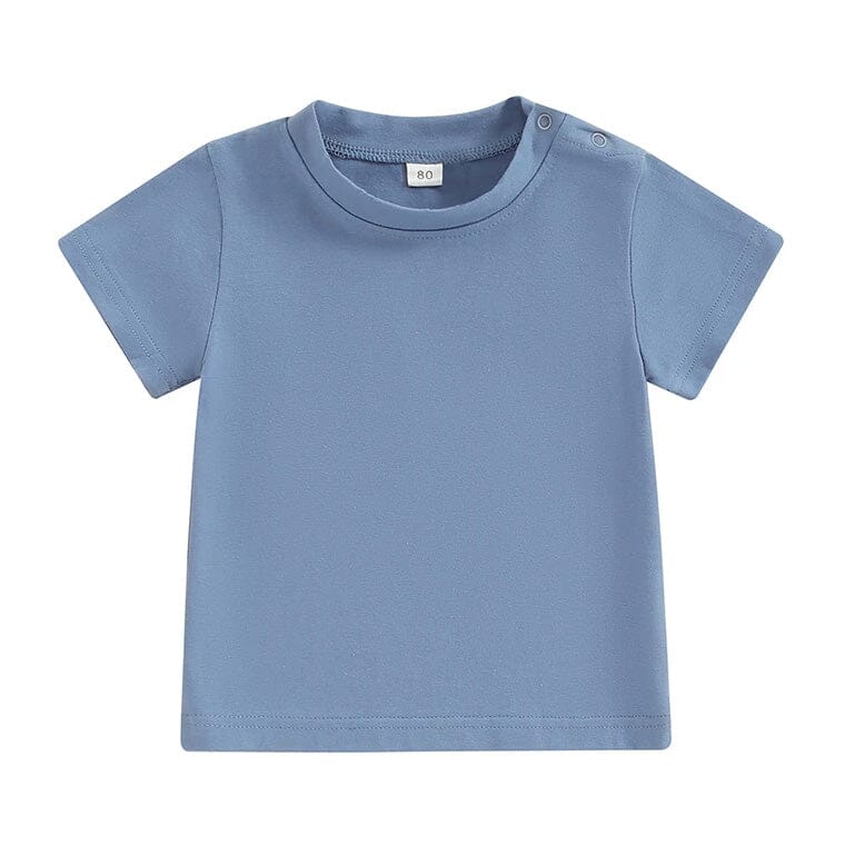 Solid Snap Buttons Toddler Tee