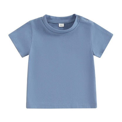 Solid Snap Buttons Toddler Tee