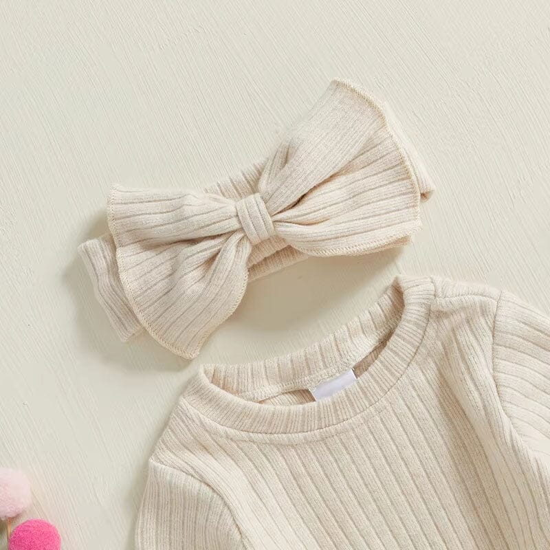 Long Sleeve Solid Ribbed Romper