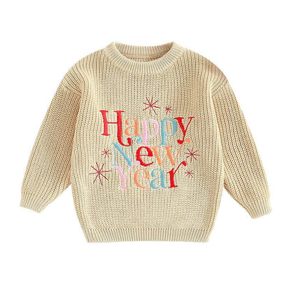 Happy New Year Knit Baby Sweater