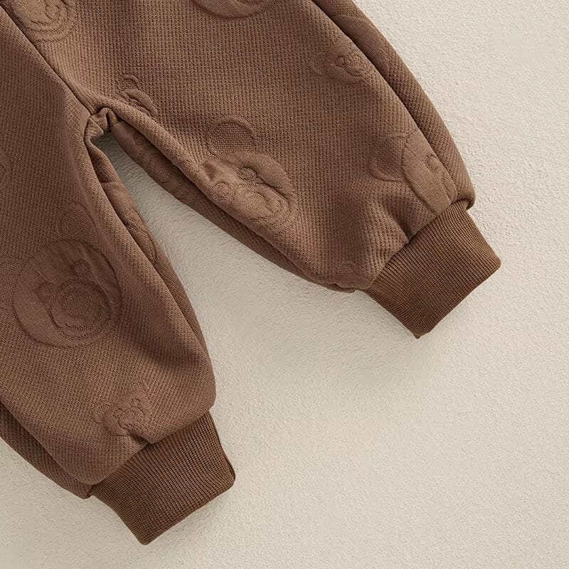 Long Sleeve Solid Bear Baby Set