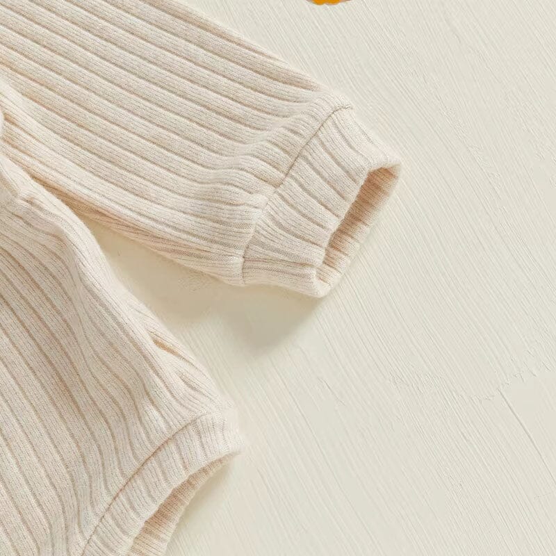 Long Sleeve Solid Ribbed Romper